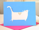 Heart Back Cat Card