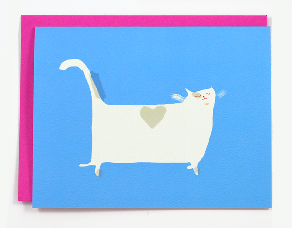 Heart Back Cat Card
