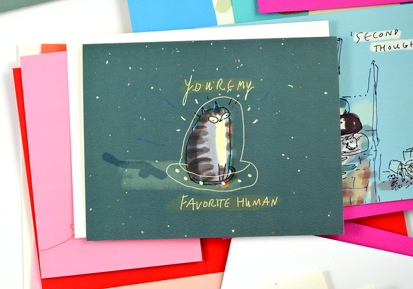 You're My Favorite Human- Space Cat Card