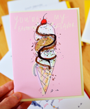 Kitty Cone - You're My Favorite Flavor - Ice Cream Cat Card
