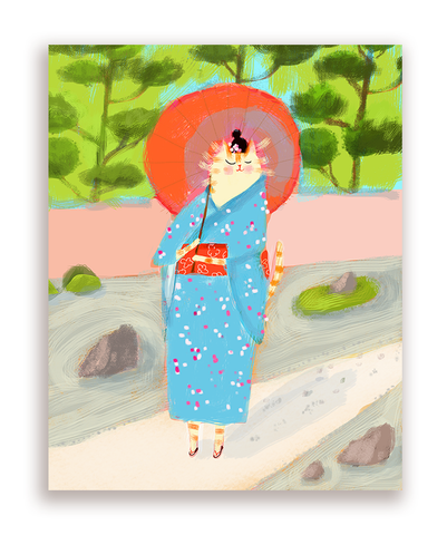 Kimono Kitty Card