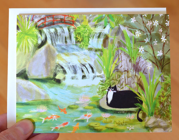 Koi Pond Kitty Card