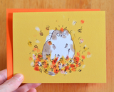 Leaf Lover - Fall Cat Card