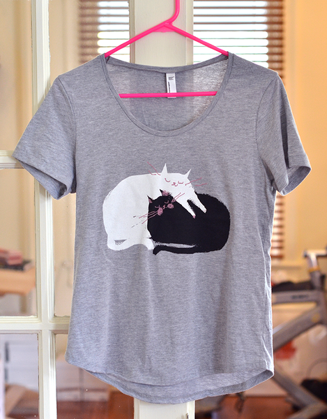 Love Pile Cat Shirt - Boat Neck Style