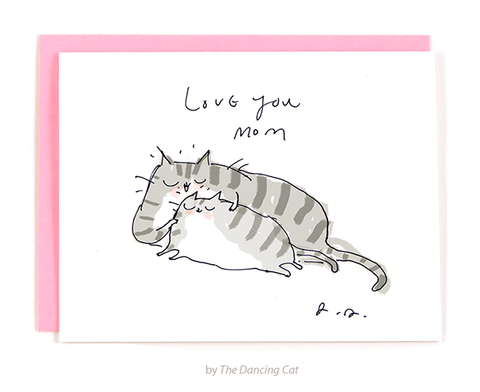 Love You Mom - Cat Card