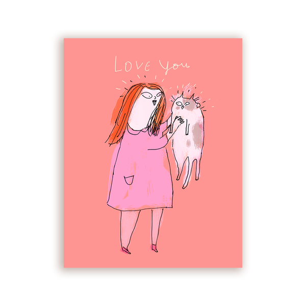 Love You Mom Cat Card