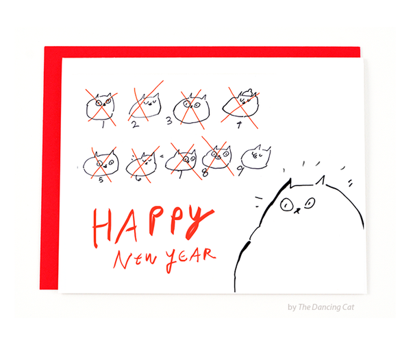 Happy New Year Card - 9 Lives