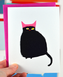 Pink Hat Cat Card