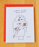 Workin on our pizza bodies- Cat Card