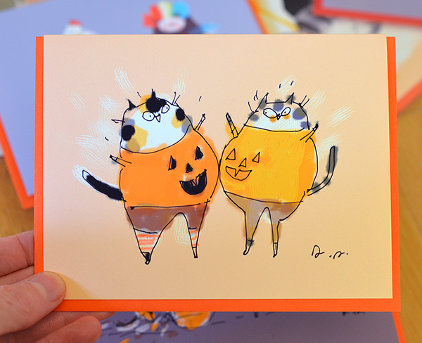 Pumpkie Bump - Halloween Cat Card