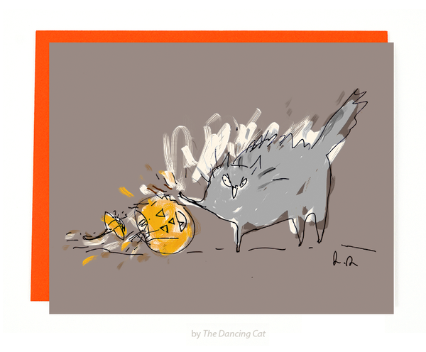 There's only room for 1 Pumpkin in this house! Halloween Cat Card