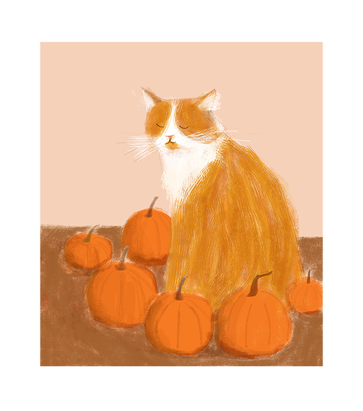My Little Pumpkin Cat Print