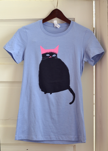 Pink Hat Cat Shirt - Pick Your Color