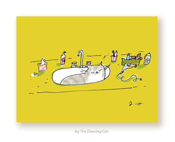 Cat in Sink Card
