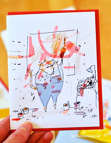 Studio Cat Card 1 - The Artist