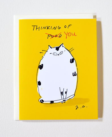 Thinking of You/Food Cat Card