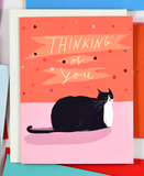 Thinking of You- Tuxedo Cat Card