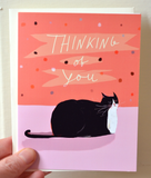 Thinking of You- Tuxedo Cat Card