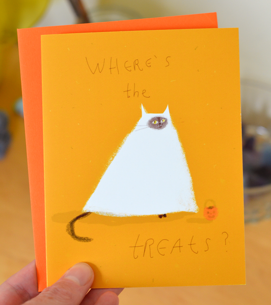 Where's the Treats- Halloween Cat Card