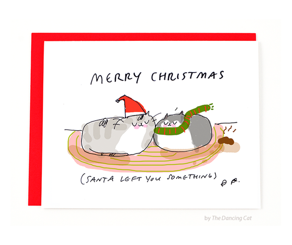 Funny Christmas Card- Cat Christmas Turd Card