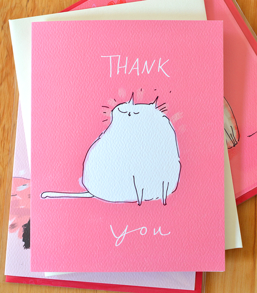 Happy Cat Thank You Card