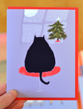 Waitin' Up - Christmas Cat Card