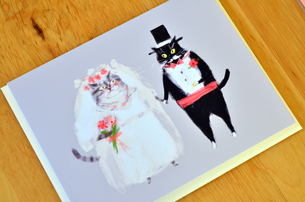 Wedding Cat Card - Bride & Groom