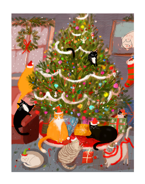 Meowy Catmess - Christmas Cat Print