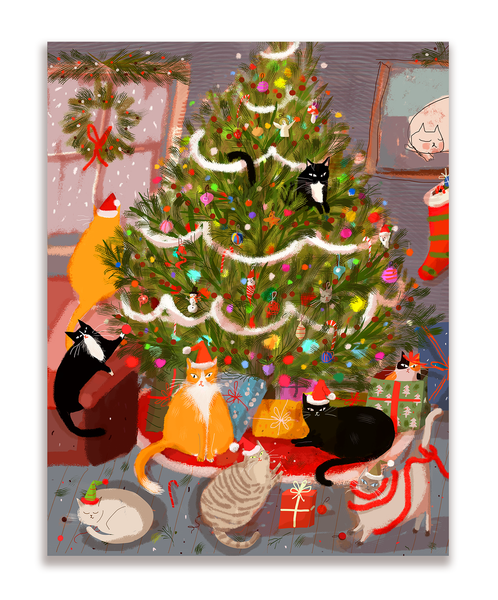 Meowy Christmas Cat Card