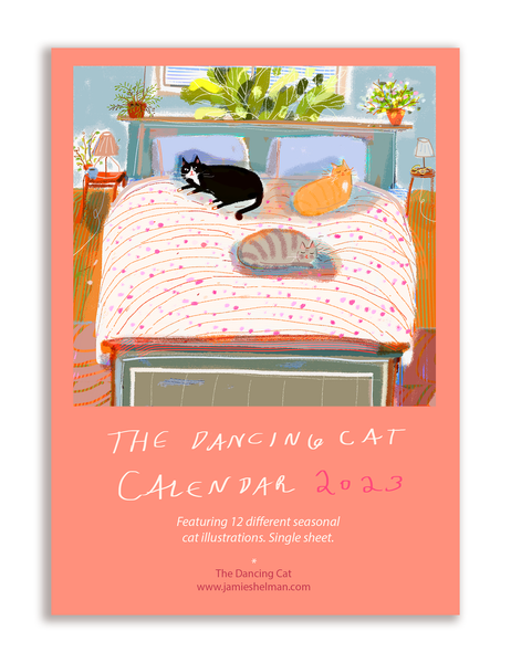 2023 Dancing Cat Calendar - Single Sheet