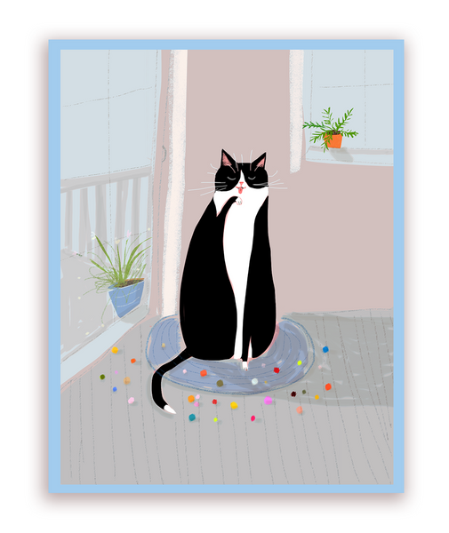 Tuxie Time Out - Cat Card