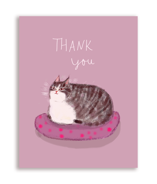 Cat Bed Thank You Card