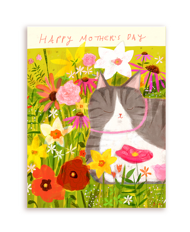 Happy Mother's Day Cat Card- Flower Baby