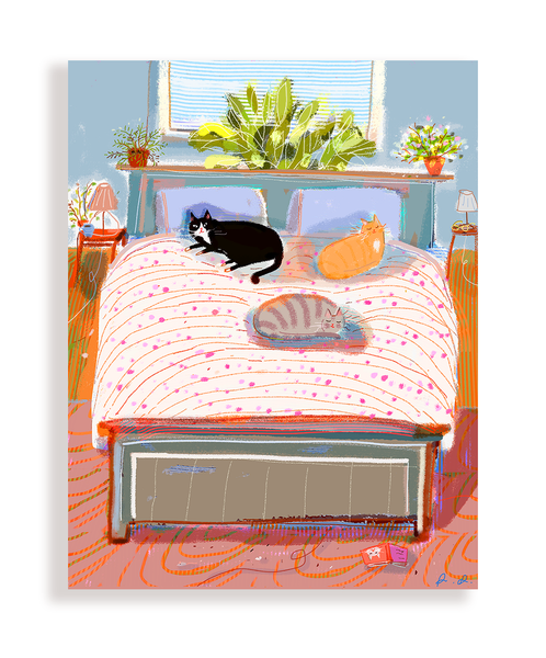Bed Cats Card
