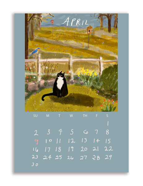 2023 Dancing Cat Calendar - Single Sheet