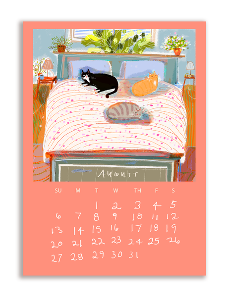 2023 Dancing Cat Calendar - Single Sheet