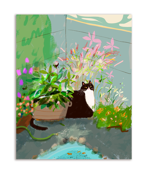 Backyard Bliss Cat Card
