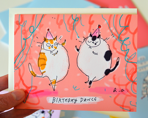 Birthday Dance - Cat Birthday Card