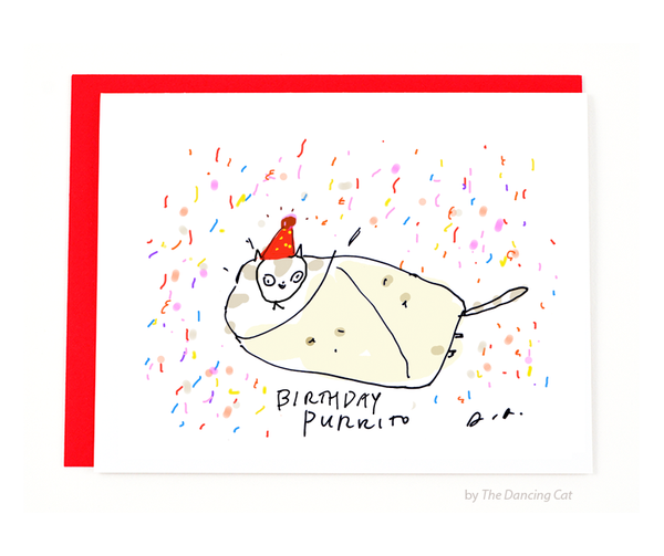Birthday Purrito- Funny Birthday Cat Card
