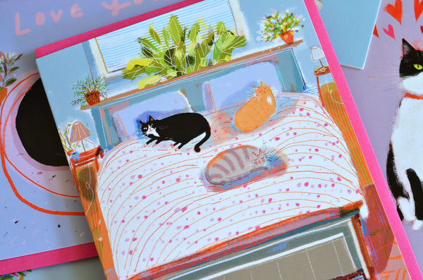 Bed Cats Card