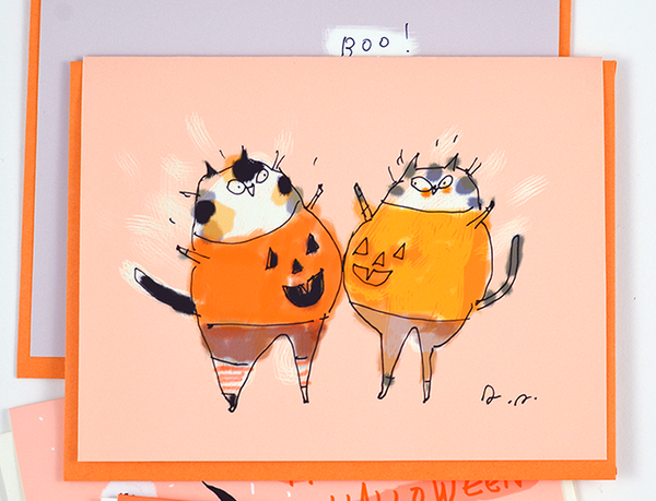 Pumpkie Bump - Halloween Cat Card