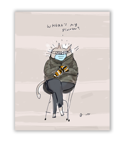 Purrnie Sanders Cat Card