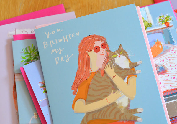 Cat Mom Card - You Brighten My Day