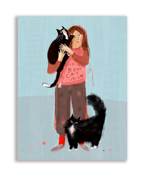 World's Best Cat Mom Card - Happy Mother's Day