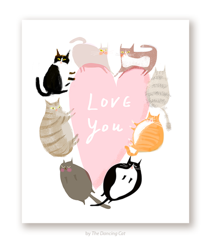 Big Heart Cat Card