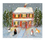 Holiday Visit- Christmas Cat Print