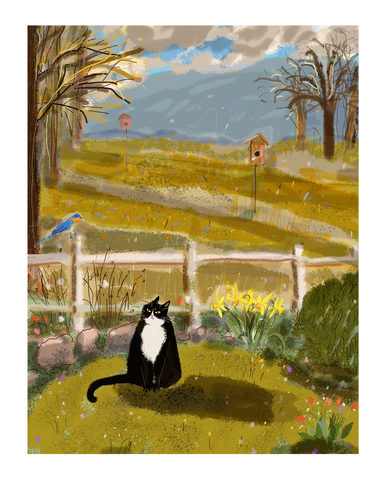 Country Cat Spring - Print