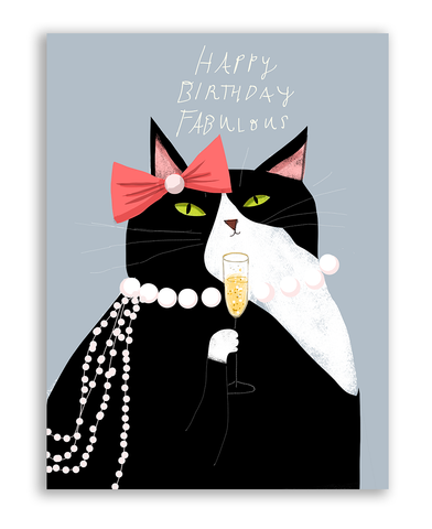 Happy Birthday Fabulous - Cat Card