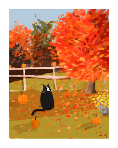 Fall Vibes Cat Print