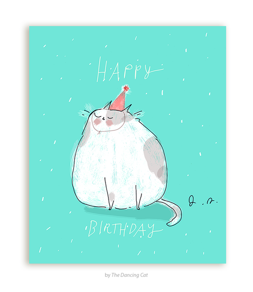Happy Birthday Fat Cat Card